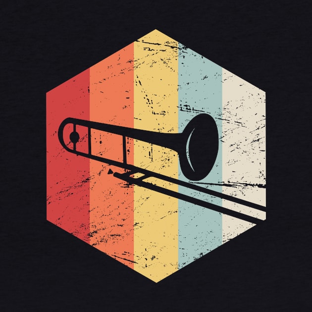 Retro 70s Trombone Marching Band Icon by MeatMan